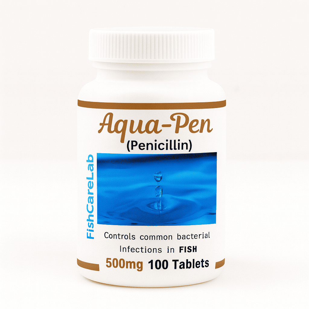 Aqua Pen Penicillin – Fish Antibiotics bottle on a white background